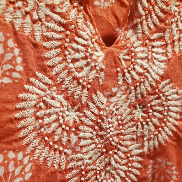 Talbots 100% Cotton Petite Beaded Tunic Size XP - Picture 4 of 8